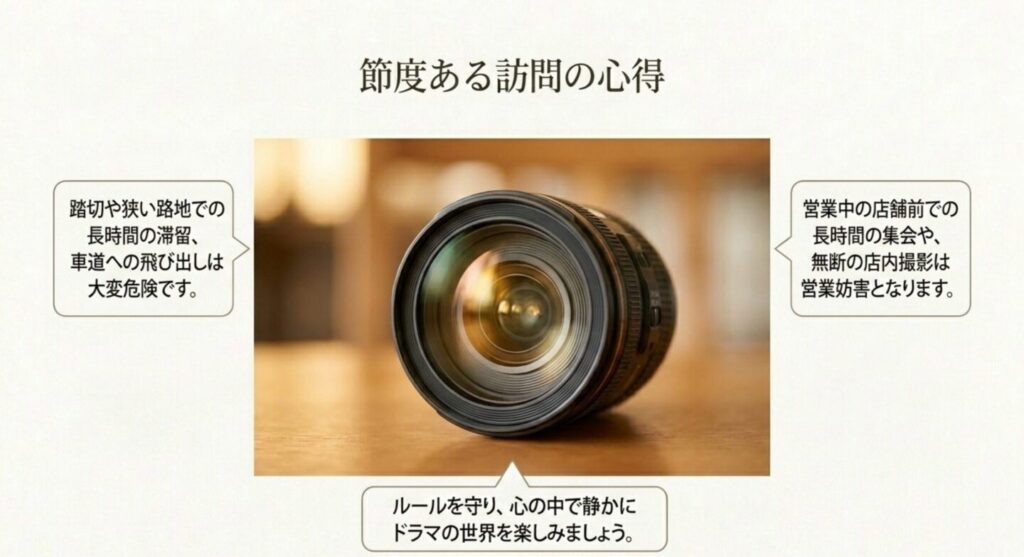 踏切や店舗周辺での写真撮影における注意点と心得