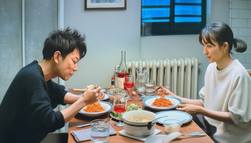 物語の鍵を握る二人をつなぐナポリタン