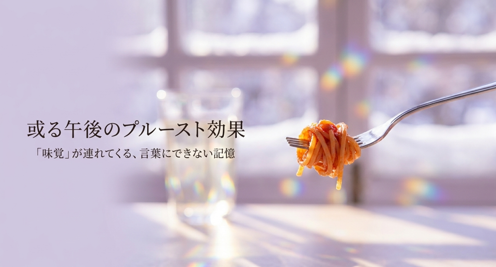 『First Love 初恋』第8話の「或る午後のプルースト効果」を、ナポリタンの味覚が言葉にできない記憶を連れてくるものとして表したスライド