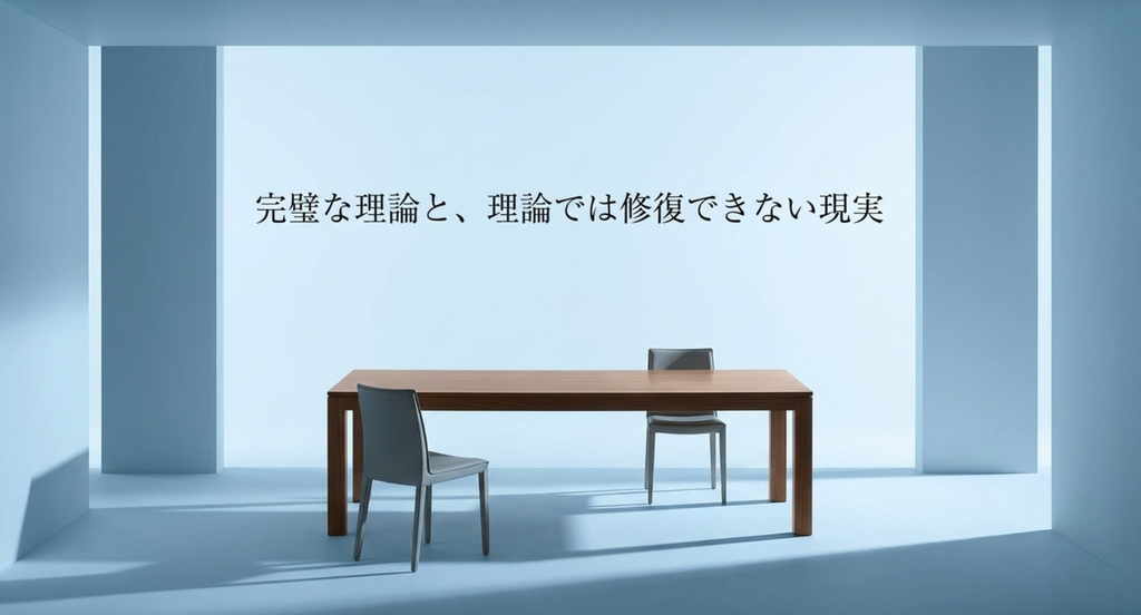 『私 結婚できないんじゃなくて、しないんです』で恋愛理論を語る十倉自身の結婚生活がうまくいかず、理論だけでは人の気持ちを修復できないことを表したスライド