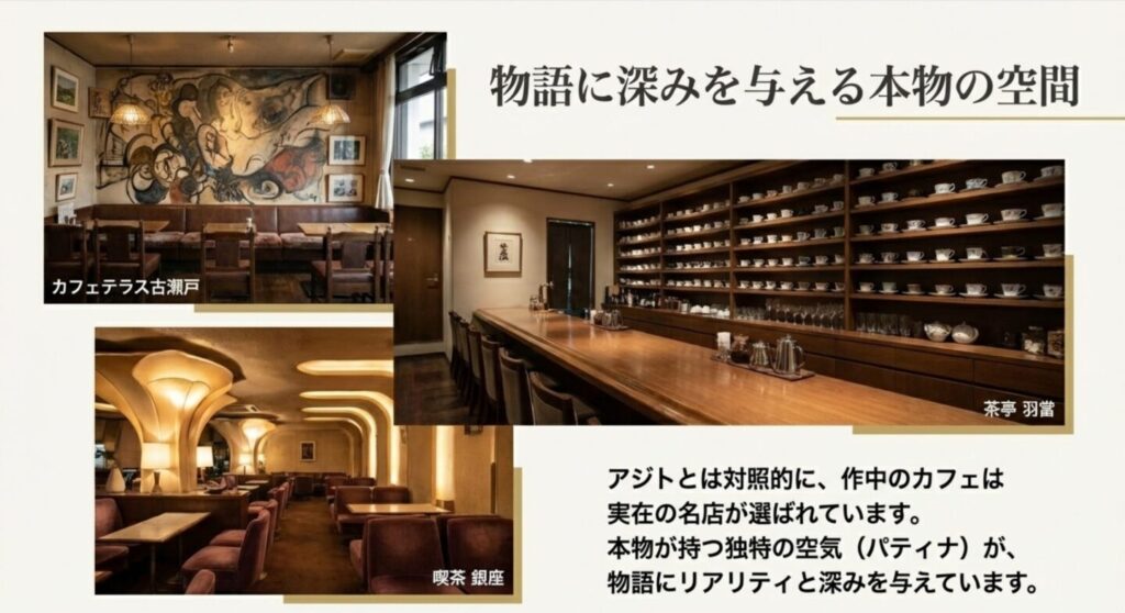 ドラマに登場するレトロなカフェ