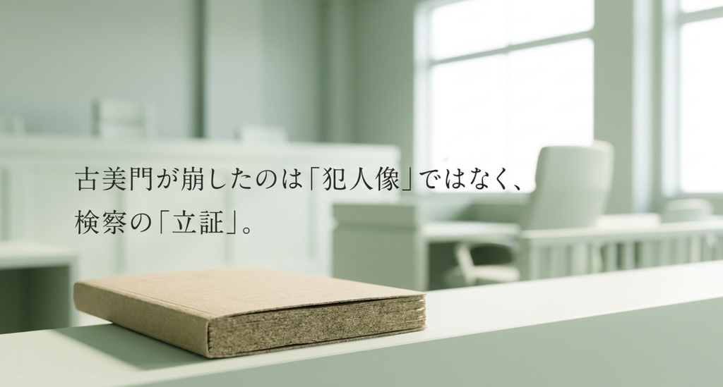 古美門研介が坪倉の人柄ではなく検察側の証拠と立証を崩したことを表したスライド