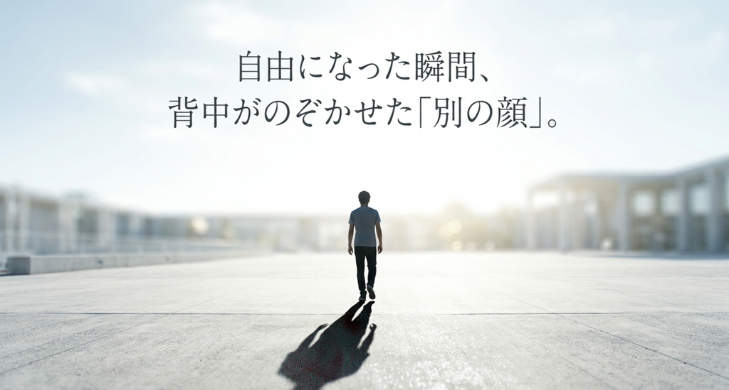 リーガル・ハイ1話のラストで自由になった坪倉裕一が別の一面をのぞかせる場面を表したスライド