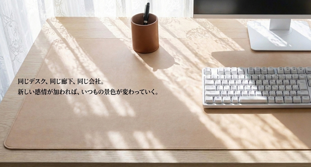 田之倉への新しい感情によって景色が変わっていく場所として表したスライド