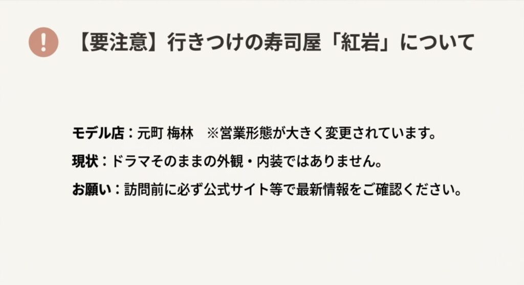 閉店や移転したロケ地情報に注意