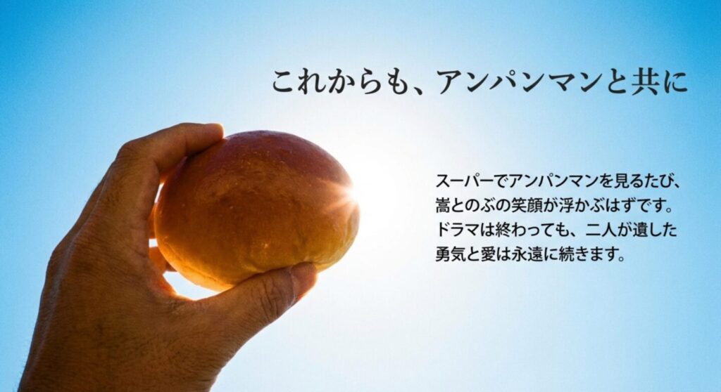 スーパーでアンパンマンを見るたびに嵩とのぶの笑顔が浮かぶ、二人が遺した愛は永遠