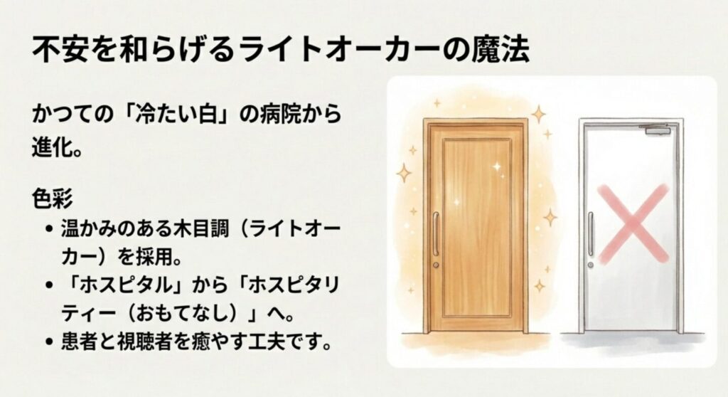 病院インテリアにおけるライトオーカー色がもたらす癒やしと安心感の解説
