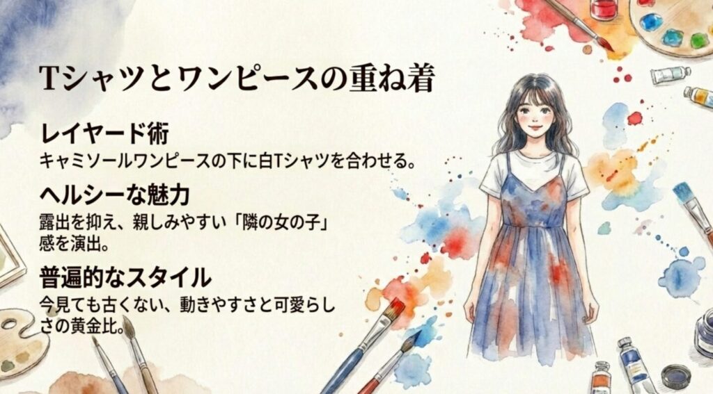 Tシャツとワンピースの重ね着:ヘルシーな魅力と普遍的なスタイル