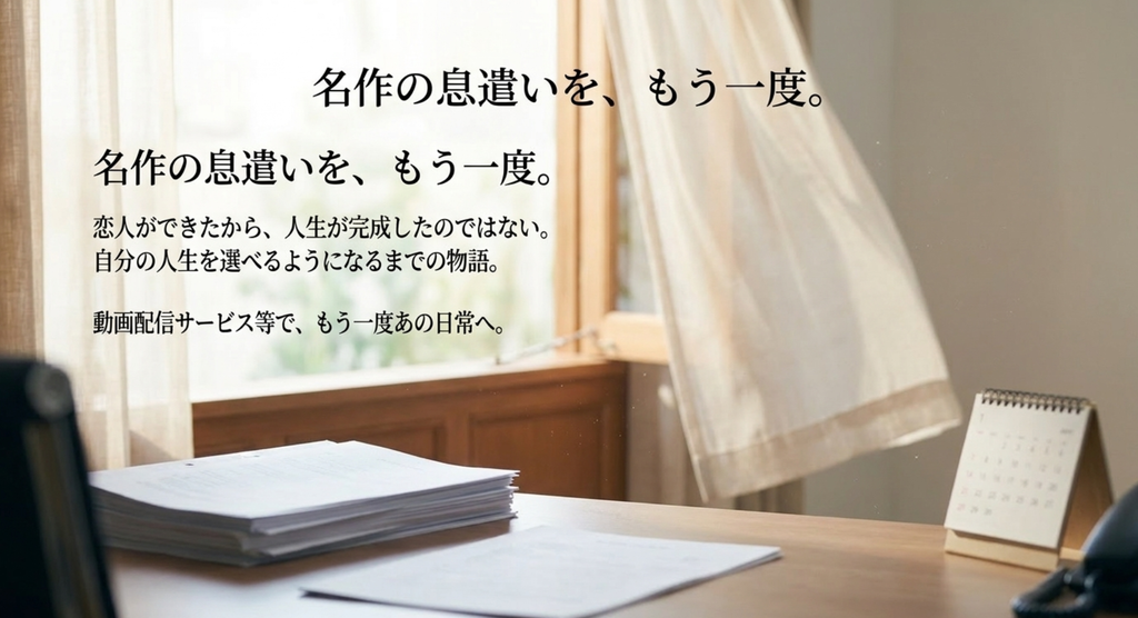 恋人ができて人生が完成するのではなく、自分の人生を選べるようになる花笑の物語を振り返るスライド