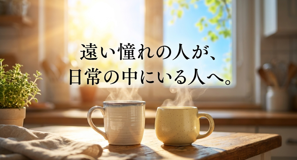 『恋はつづくよどこまでも』で七瀬にとって遠い憧れだった天堂先生が、隣り合う暮らしを通して日常の中にいる人へ変わっていくことを表したスライド