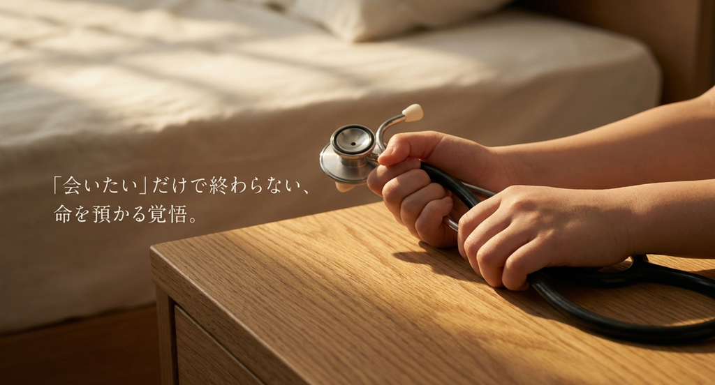 『恋はつづくよどこまでも』で天堂に会いたい気持ちから看護師になった七瀬が、患者の命を預かる仕事の重さと覚悟を知っていくことを表したスライド