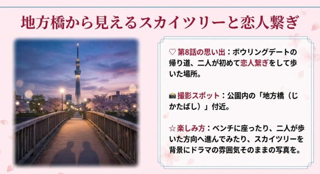 真正面に東京スカイツリーがそびえ立つ絶景スポット