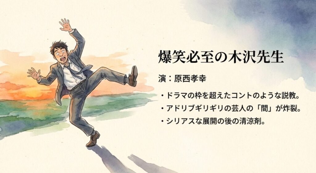 原西孝幸が演じる木沢先生の爆笑シーン