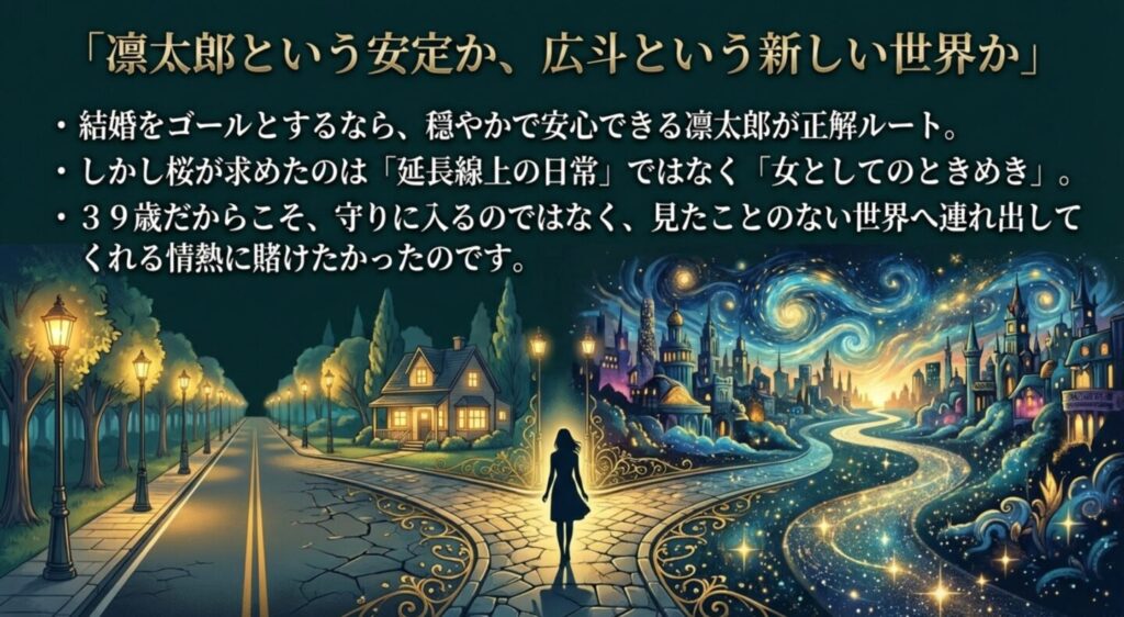 凛太郎という安定か広斗という新しい世界か