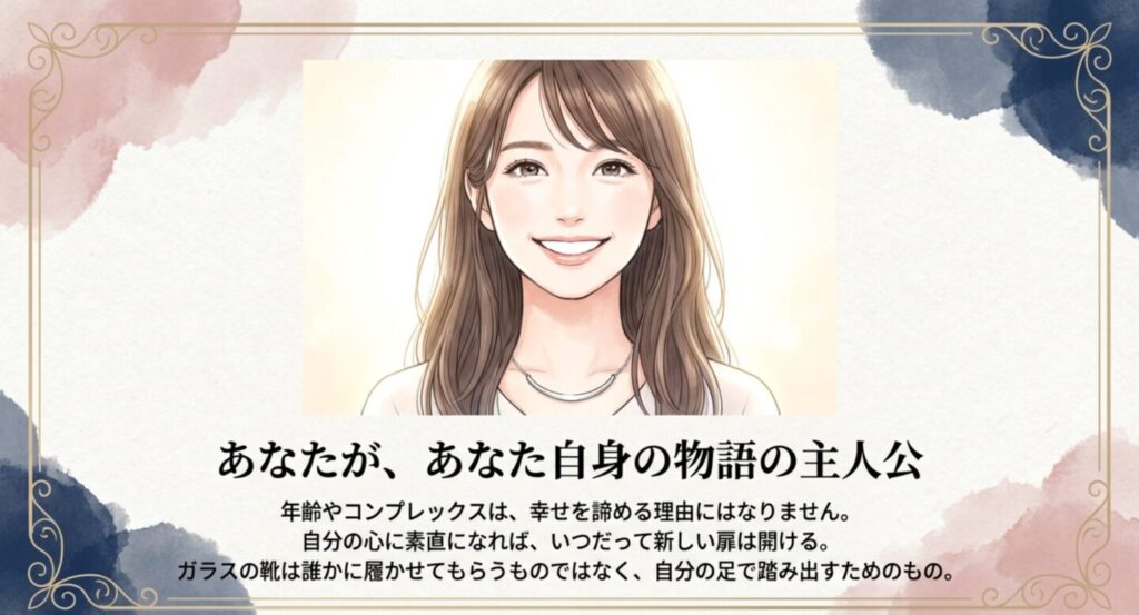 ガラスの靴は自分の足で踏み出すためのもの。自分の心に素直になることの重要性