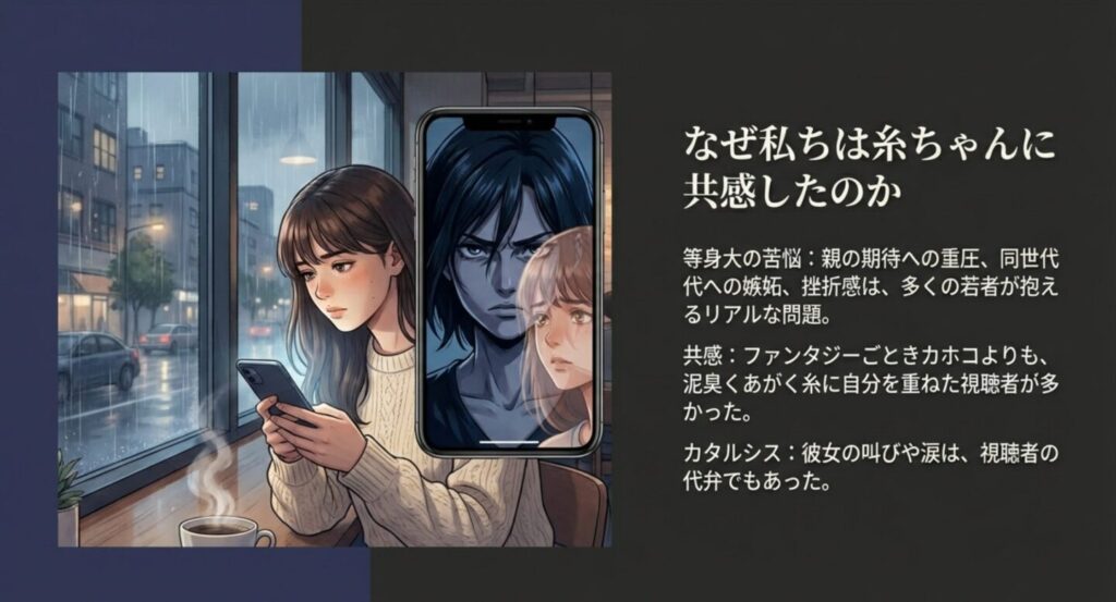 等身大の苦悩に共感する視聴者