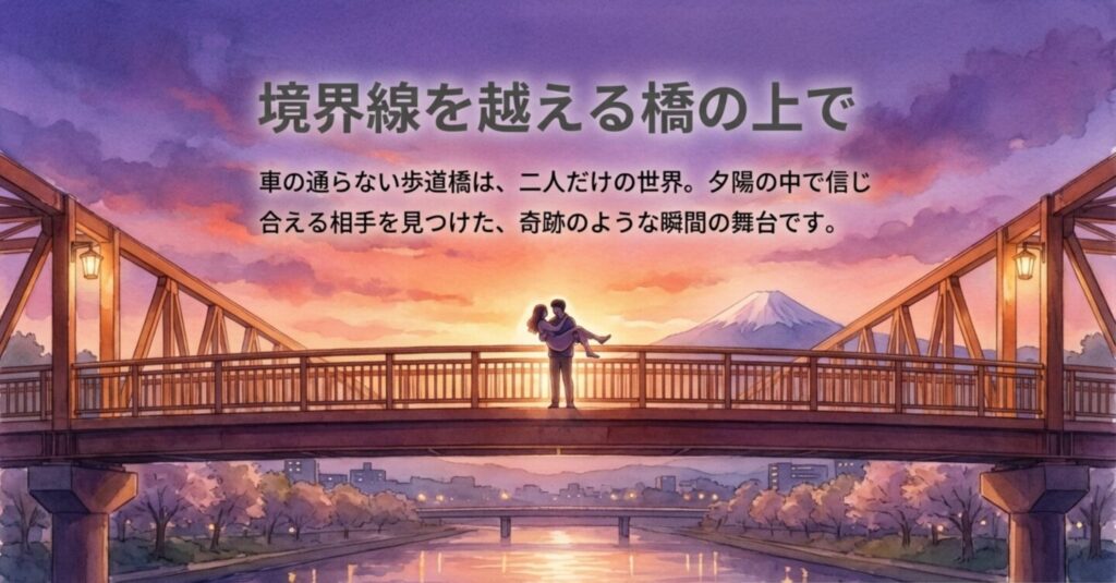 初がカホコをお姫様抱っこしたロケ地である万願寺歩道橋（ふれあい橋）