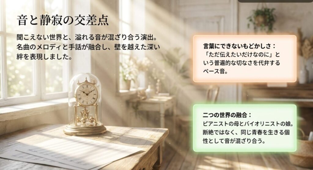 主題歌が表現する言葉にできないもどかしさと音と静寂の融合