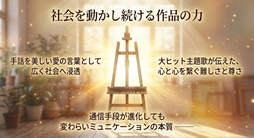 手話を美しい愛の言葉として浸透させ社会を動かした作品の力