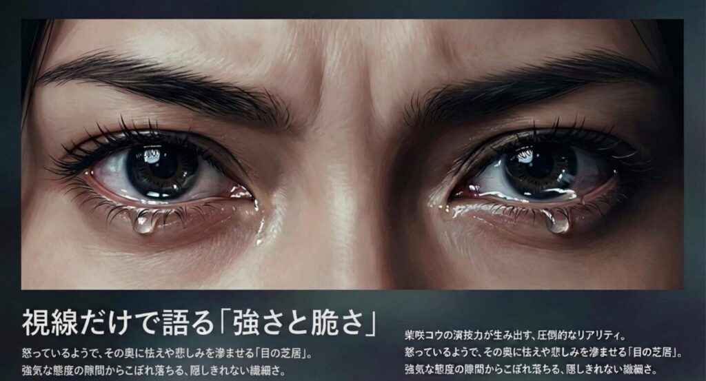 怒りの奥に悲しみと怯えを滲ませる柴咲コウの目の芝居