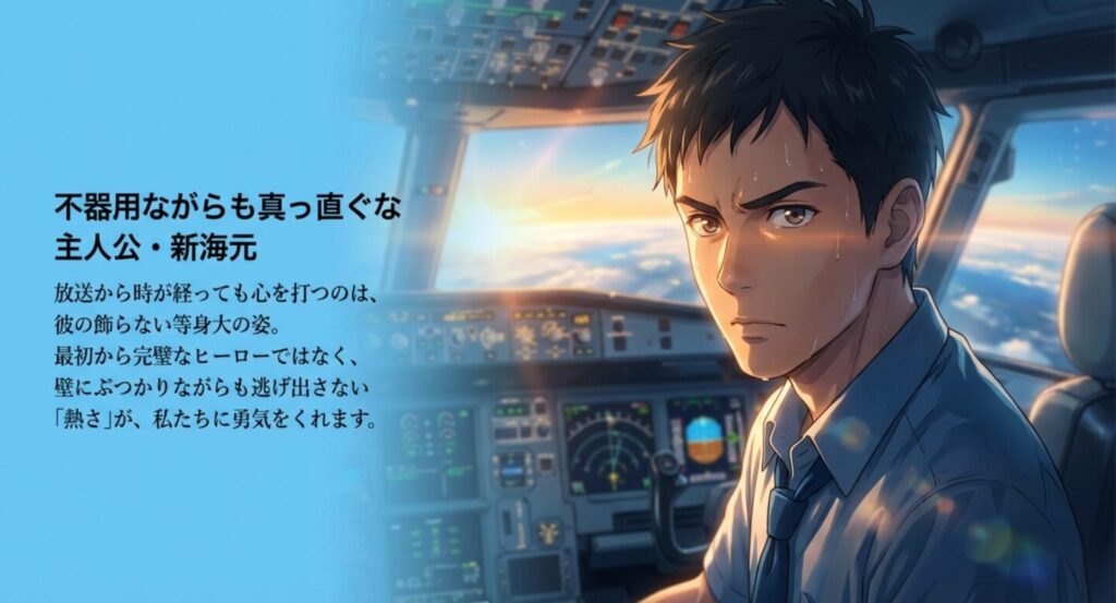 不器用ながらも真っ直ぐな主人公・新海元