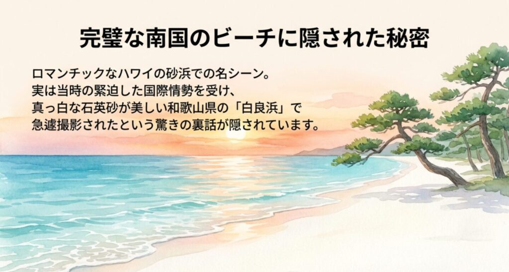 ハワイの砂浜の代わりとなった和歌山県白良浜