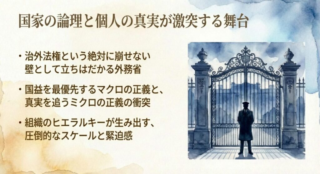 国家の論理と個人の真実が激突する映画版の舞台