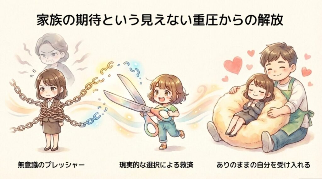 母親の期待という鎖から解放され、ナギサさんに癒やされるメイのイラスト