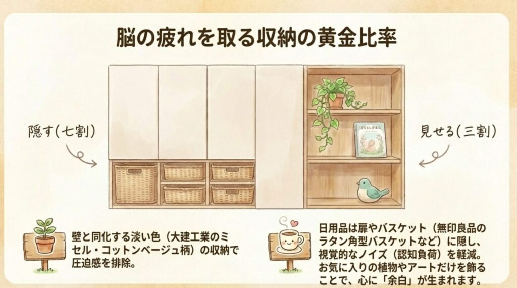 隠す7割、見せる3割の収納の黄金比率