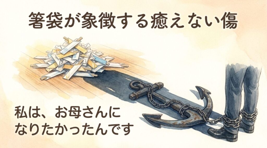 箸袋が象徴するナギサさんの癒えない傷と母親への想い