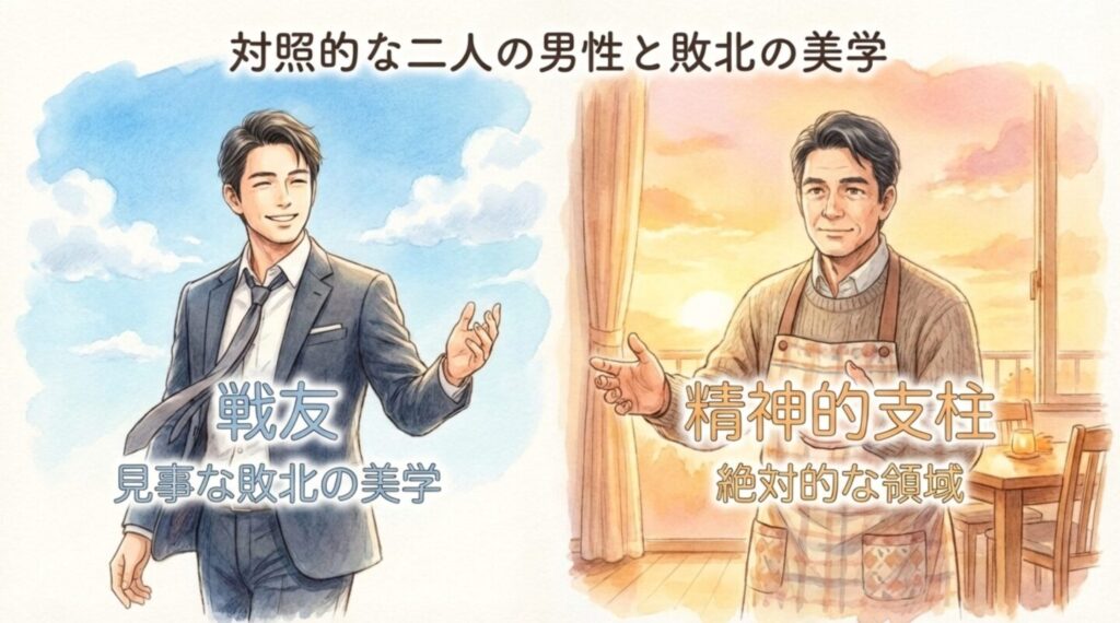 対照的な二人の男性と田所優太の見事な敗北の美学