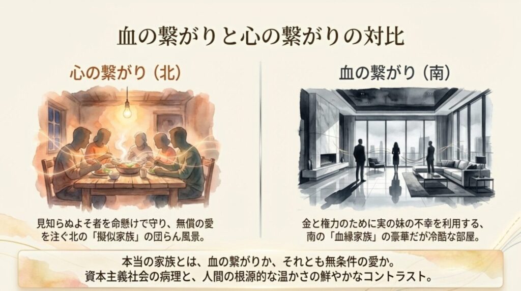 北朝鮮の心の繋がりと韓国の血の繋がりの対比