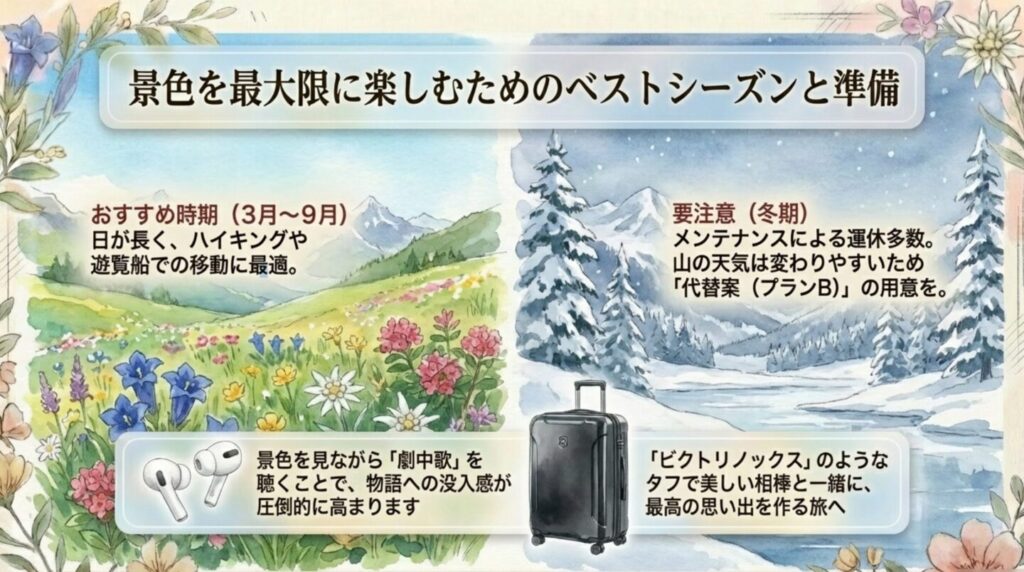 景色を最大限に楽しむためのベストシーズンと準備