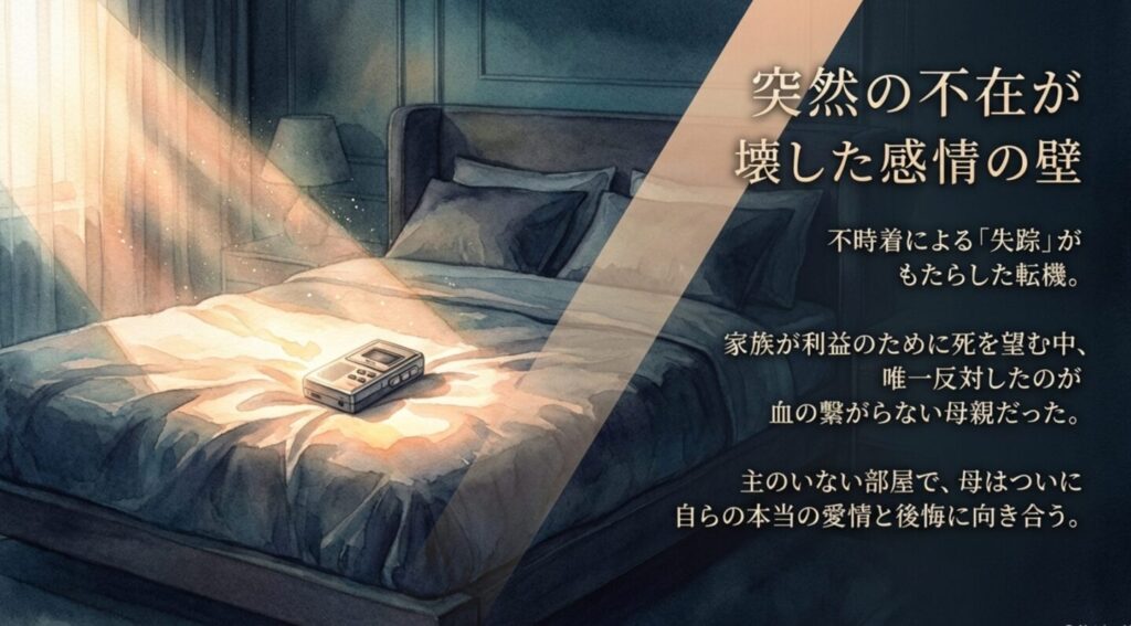 突然の不在が壊した感情の壁