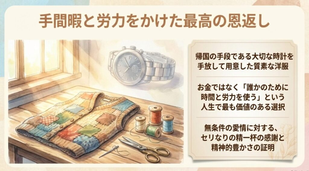 セリからヨンエへ贈られた手作りの服