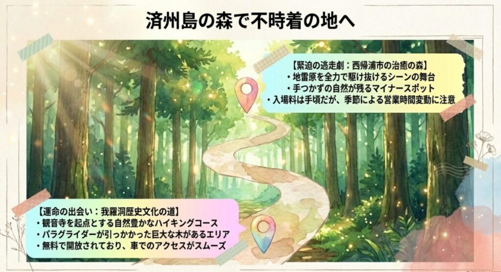 済州島にある我羅洞歴史文化の道と治癒の森