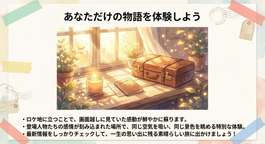 パスポートとトランクケースが置かれた温かい窓辺の風景