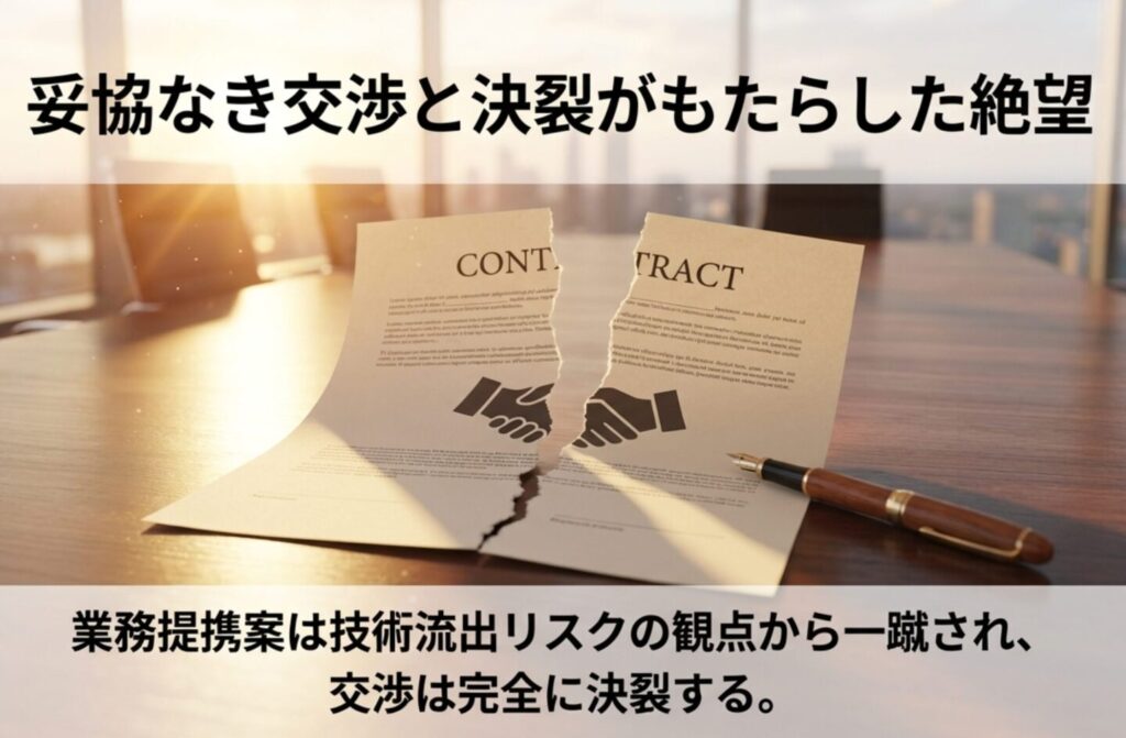 業務提携案の一蹴と譲れない一線