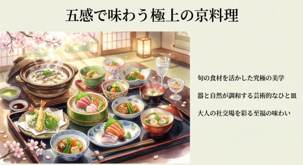 五感で味わう極上の京料理と芸術的な器