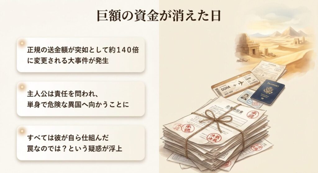丸菱商事の決裁書類とバルカ共和国行きの航空券