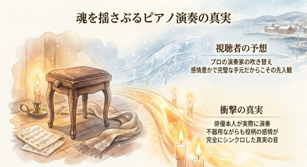 吹き替えなし！俳優本人が実際にピアノを演奏している真実