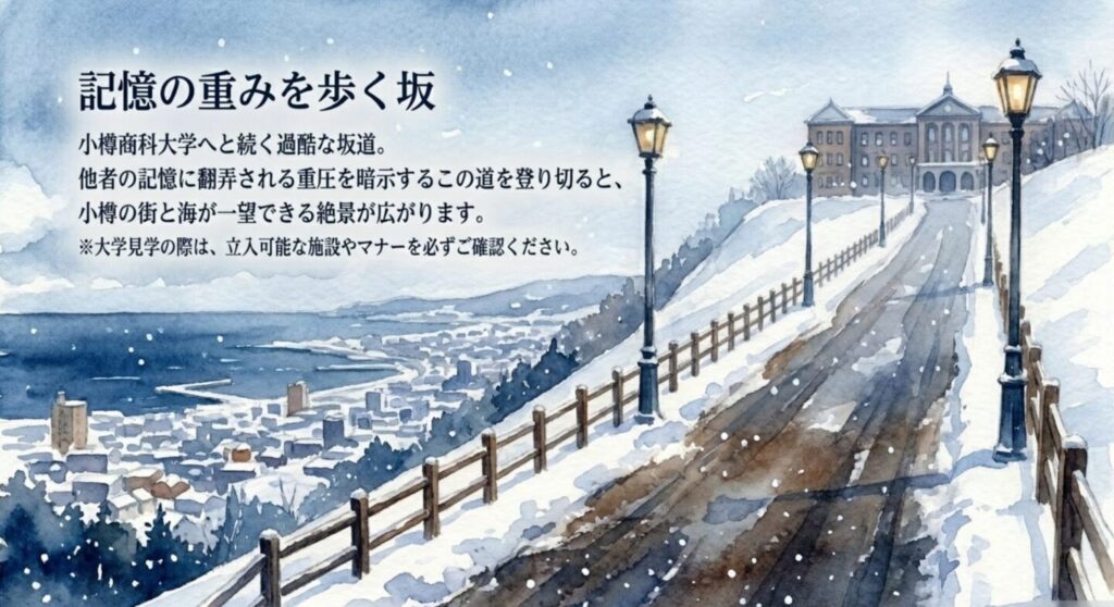 記憶の重みを歩く小樽商科大学へと続く過酷な地獄坂