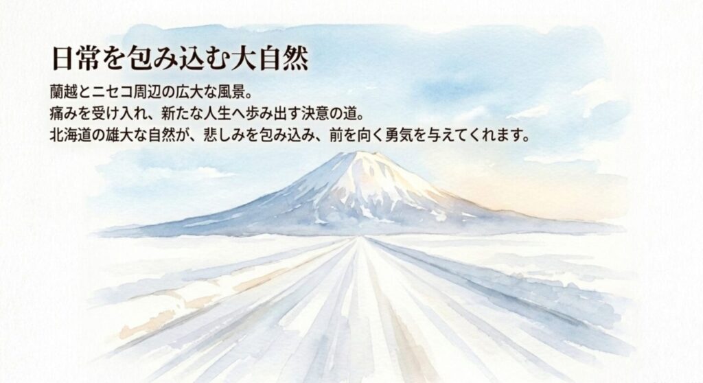 日常を包み込む蘭越とニセコ周辺の広大な大自然