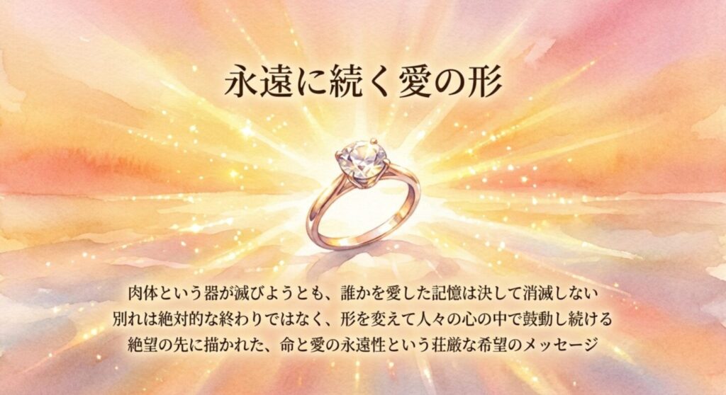 命と愛の永遠性という希望のメッセージと永遠に続く愛の形