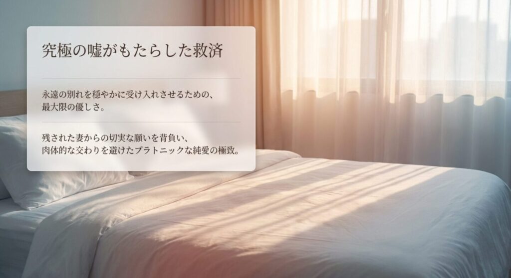 究極の嘘がもたらした救済 - 永遠の別れを穏やかに受け入れさせるための優しさ