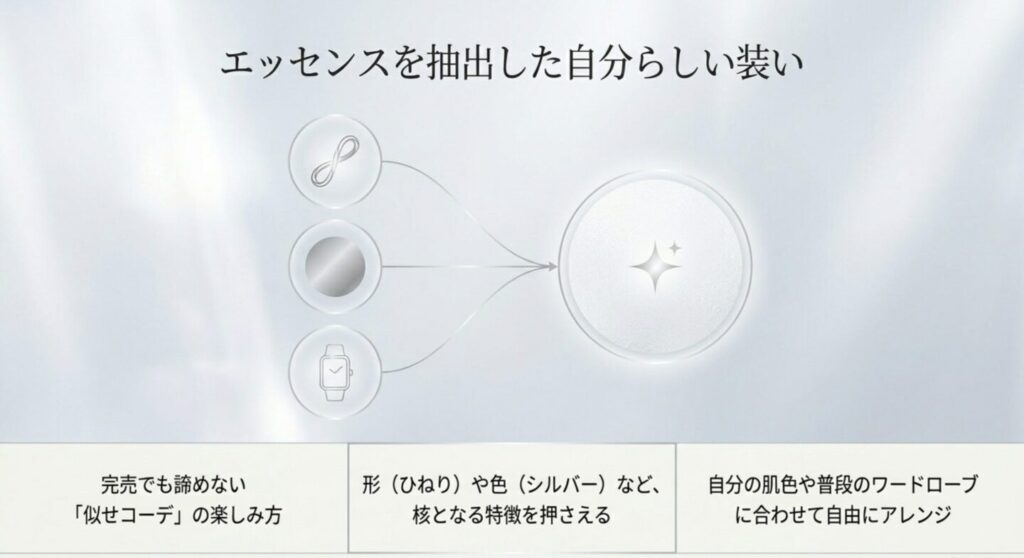 エッセンスを抽出して「似せコーデ」を楽しむ