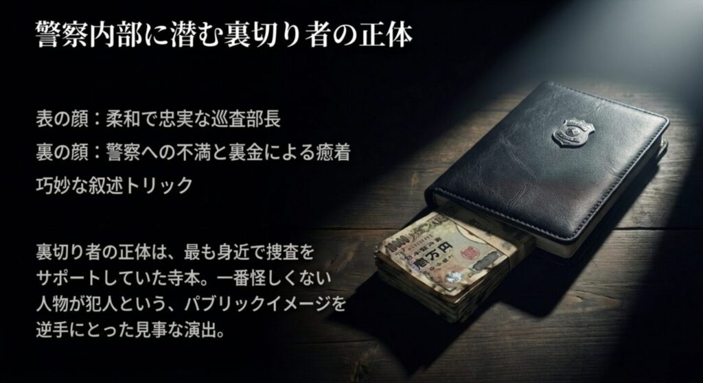 警察内部に潜む裏切り者の正体と叙述トリック