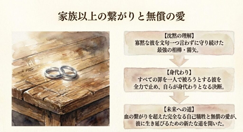 冬橋航と霧矢直斗の血の繋がりを超えた強い絆と無償の愛を象徴する2つのシルバーリング