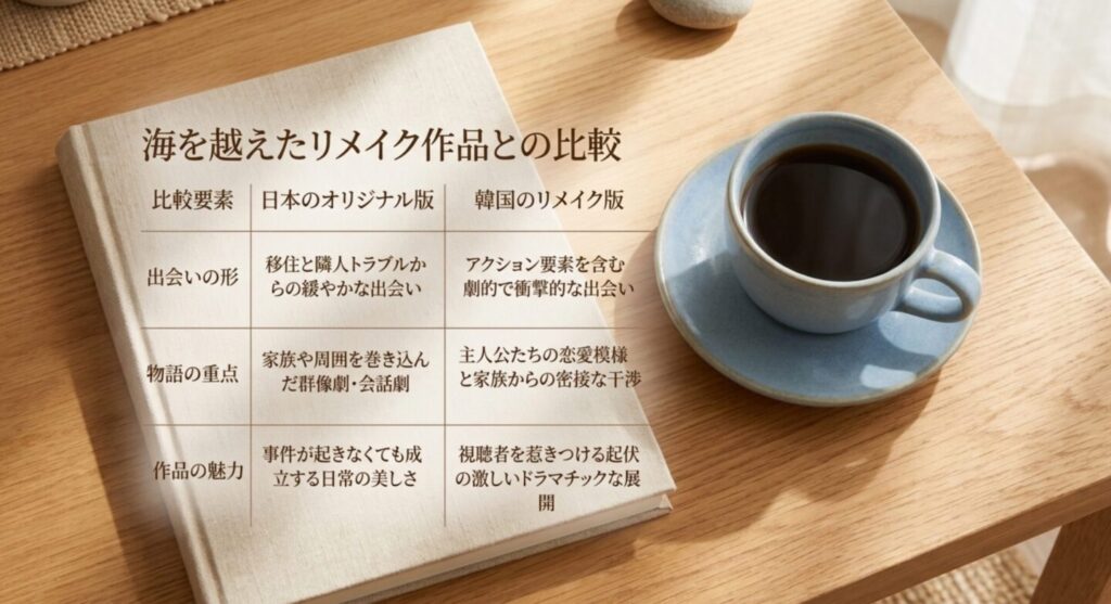 海を越えた韓国リメイク作品との違い比較表