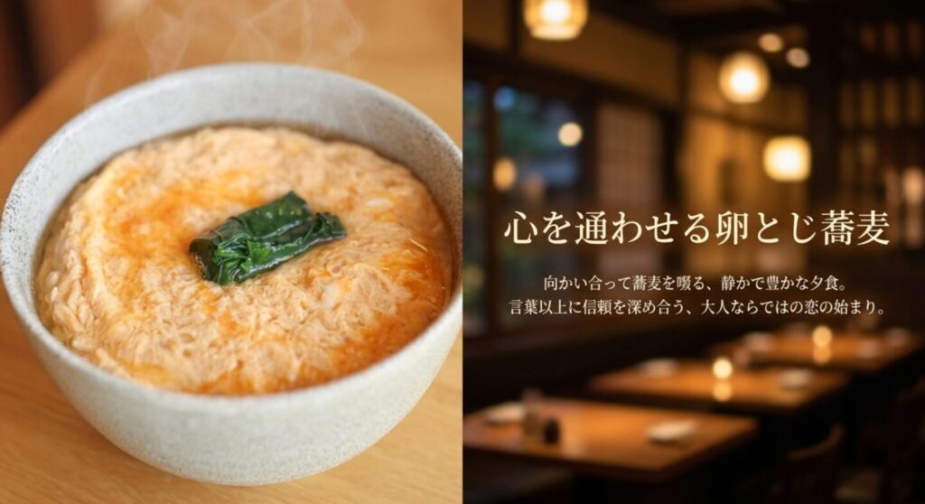 清潔感あふれるモダンな空間の鎌倉北橋と名物の卵とじ蕎麦